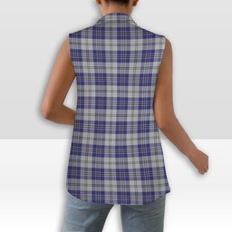 ScotsTee Shop Scottish McPherson Dress Blue Women's Tartan Sleeveless Blazer Suit Vest