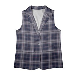 ScotsTee Shop Scottish Yokohama Takashimaya Blue Women's Tartan Sleeveless Blazer Suit Vest