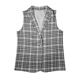 ScotsTee Shop Scottish Scott Black White Women's Tartan Sleeveless Blazer Suit Vest
