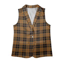 ScotsTee Shop Scottish Johnston Orange and Black Women's Tartan Sleeveless Blazer Suit Vest