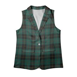 ScotsTee Shop Scottish MacArthur-Fox Hunting Modern Women's Tartan Sleeveless Blazer Suit Vest