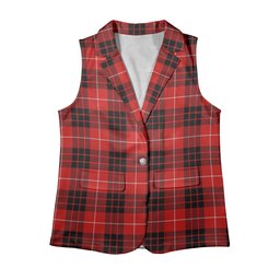 ScotsTee Shop Scottish Monroe Black and Red Modern Women's Tartan Sleeveless Blazer Suit Vest