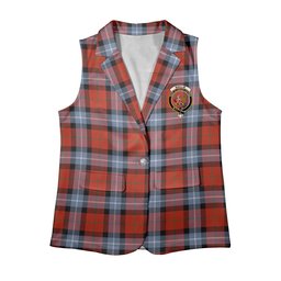 ScotsTee Shop Scottish Baillie of Polkemmet Red Ancient Women's Tartan Sleeveless Blazer Suit Vest