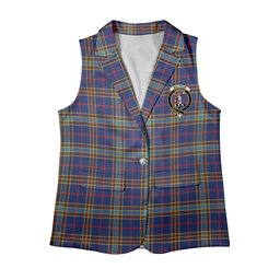 ScotsTee Shop Scottish Balfour Blue Modern Women's Tartan Sleeveless Blazer Suit Vest