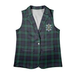 ScotsTee Shop Scottish Black Watch Modern Clan Women's Tartan Sleeveless Blazer Suit Vest