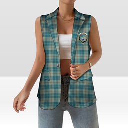 ScotsTee Shop Scottish Barclay Hunting #2 Ancient Clan Women's Tartan Sleeveless Blazer Suit Vest