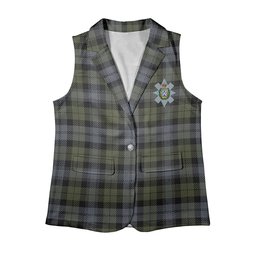 ScotsTee Shop Scottish Black Watch Large Sett Ancient Women's Tartan Sleeveless Blazer Suit Vest