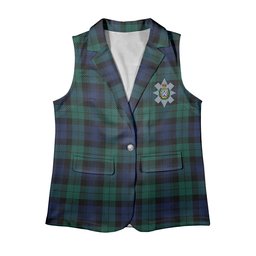 ScotsTee Shop Scottish Black Watch Large Sett Modern Women's Tartan Sleeveless Blazer Suit Vest