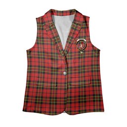 ScotsTee Shop Scottish Brodie Red Modern Women's Tartan Sleeveless Blazer Suit Vest