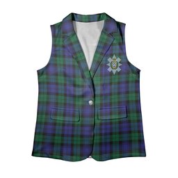 ScotsTee Shop Scottish Black Watch Modern Women's Tartan Sleeveless Blazer Suit Vest