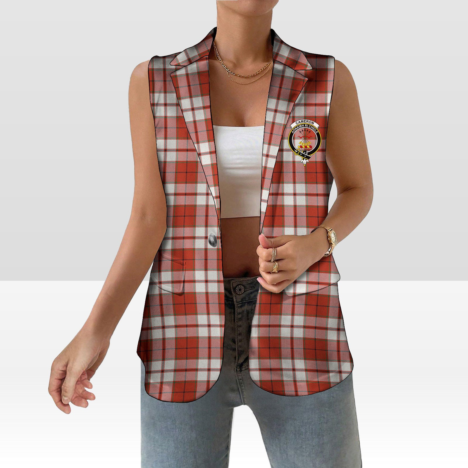 ScotsTee Shop Scottish Cameron Hose Ancient Women's Tartan Sleeveless Blazer Suit Vest