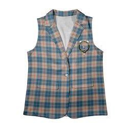 ScotsTee Shop Scottish Barclay Hunting #2 Modern Clan Women's Tartan Sleeveless Blazer Suit Vest