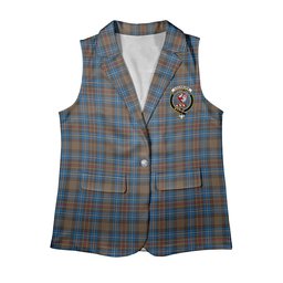 ScotsTee Shop Scottish Cockburn Brown Ancient Women's Tartan Sleeveless Blazer Suit Vest