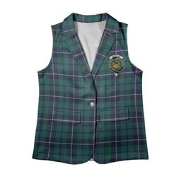 ScotsTee Shop Scottish Douglas Green Modern Women's Tartan Sleeveless Blazer Suit Vest