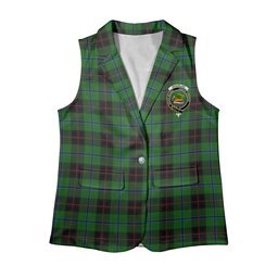 ScotsTee Shop Scottish Douglas Black Women's Tartan Sleeveless Blazer Suit Vest