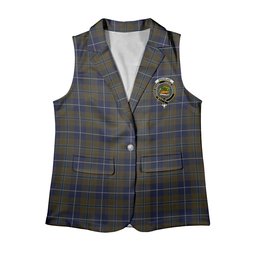 ScotsTee Shop Scottish Douglas Brown Women's Tartan Sleeveless Blazer Suit Vest