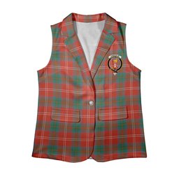 ScotsTee Shop Scottish Chisholm of Strathglass Ancient Women's Tartan Sleeveless Blazer Suit Vest