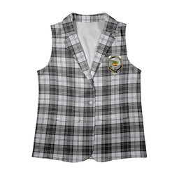 ScotsTee Shop Scottish Douglas Grey Ancient Women's Tartan Sleeveless Blazer Suit Vest