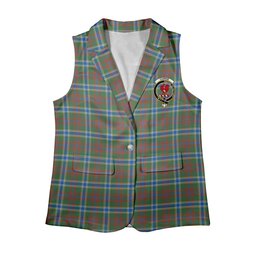 ScotsTee Shop Scottish Currie of Arran Modern Clan Women's Tartan Sleeveless Blazer Suit Vest