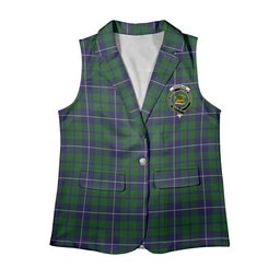 ScotsTee Shop Scottish Douglas Green Wilsons Women's Tartan Sleeveless Blazer Suit Vest