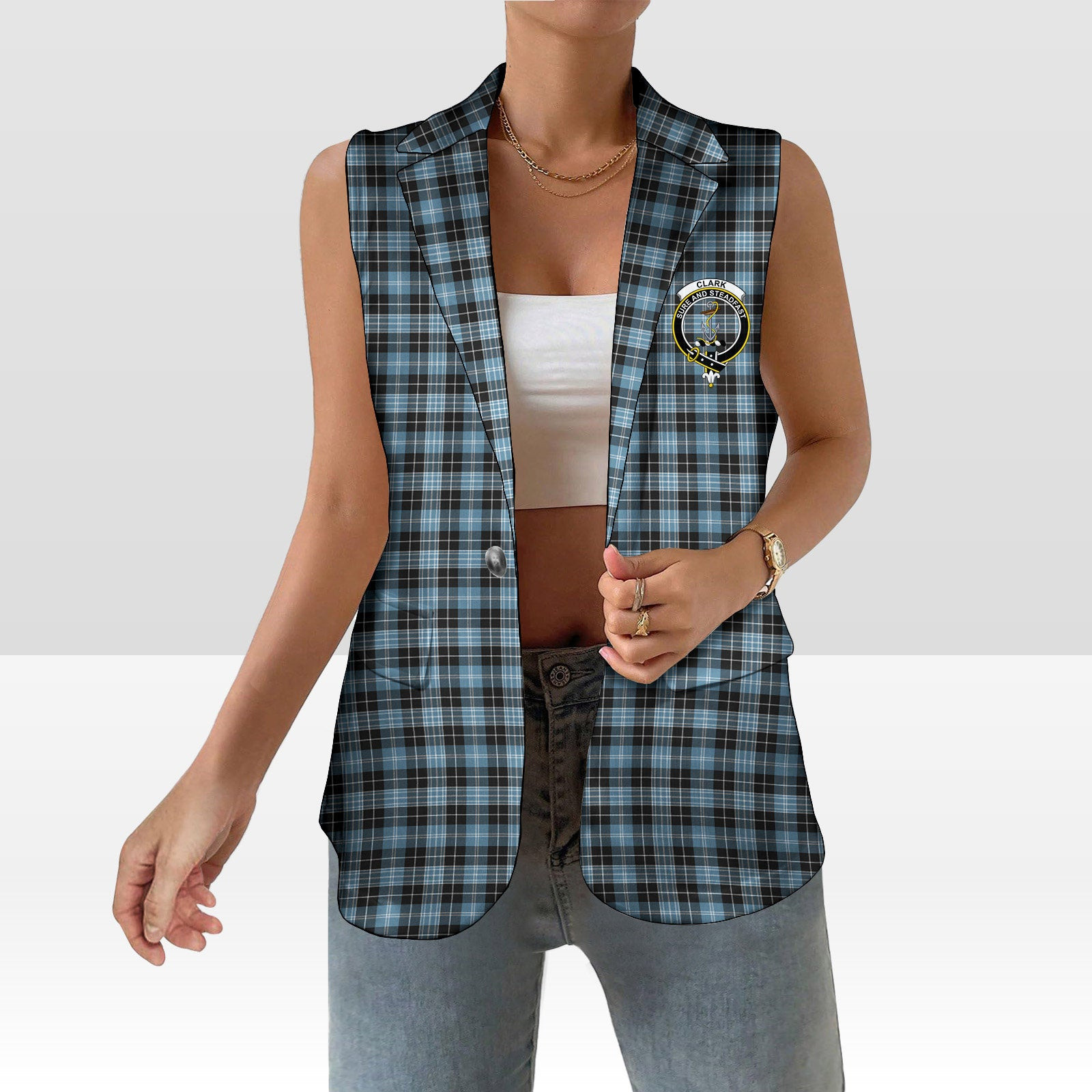 ScotsTee Shop Scottish Clark Ancient Women's Tartan Sleeveless Blazer Suit Vest