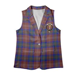 ScotsTee Shop Scottish Chisholm Hunting Modern Women's Tartan Sleeveless Blazer Suit Vest