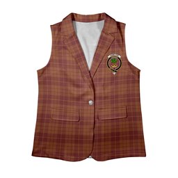 ScotsTee Shop Scottish Hamilton Red Women's Tartan Sleeveless Blazer Suit Vest