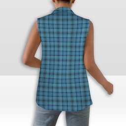 ScotsTee Shop Scottish Hannay Blue Ancient Women's Tartan Sleeveless Blazer Suit Vest
