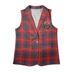 ScotsTee Shop Scottish Fraser Gathering Red Modern Women's Tartan Sleeveless Blazer Suit Vest