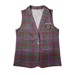 ScotsTee Shop Scottish Gordon Red 1819 Women's Tartan Sleeveless Blazer Suit Vest