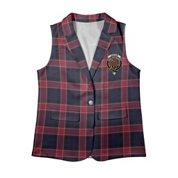 ScotsTee Shop Scottish Graham of Menteith Red Modern Women's Tartan Sleeveless Blazer Suit Vest