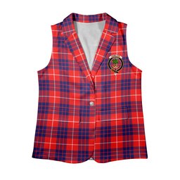 ScotsTee Shop Scottish Hamilton Modern Women's Tartan Sleeveless Blazer Suit Vest
