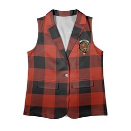 ScotsTee Shop Scottish Gregor Red & Black Ancient Women's Tartan Sleeveless Blazer Suit Vest