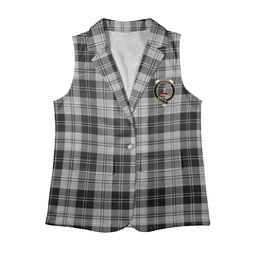 ScotsTee Shop Scottish Erskine Black and White Women's Tartan Sleeveless Blazer Suit Vest