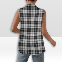 ScotsTee Shop Scottish Erskine Black and White Women's Tartan Sleeveless Blazer Suit Vest