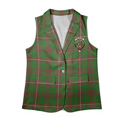 ScotsTee Shop Scottish MacKinnon Hunting Modern Women's Tartan Sleeveless Blazer Suit Vest
