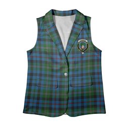 ScotsTee Shop Scottish Stevenson Hunting Red Stripe Women's Tartan Sleeveless Blazer Suit Vest