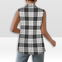 ScotsTee Shop Scottish McFarlane Black White Women's Tartan Sleeveless Blazer Suit Vest