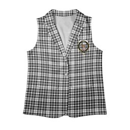ScotsTee Shop Scottish Scott Black and White Modern Women's Tartan Sleeveless Blazer Suit Vest