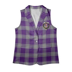 ScotsTee Shop Scottish Menzies Mauve and White Women's Tartan Sleeveless Blazer Suit Vest