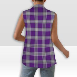 ScotsTee Shop Scottish Menzies Mauve and White Women's Tartan Sleeveless Blazer Suit Vest