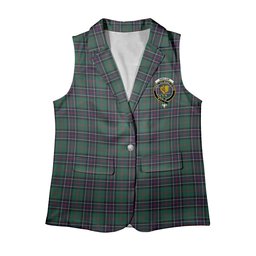 ScotsTee Shop Scottish Sinclair Hunting Modern Clan Women's Tartan Sleeveless Blazer Suit Vest