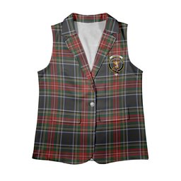 ScotsTee Shop Scottish Stewart Black Women's Tartan Sleeveless Blazer Suit Vest