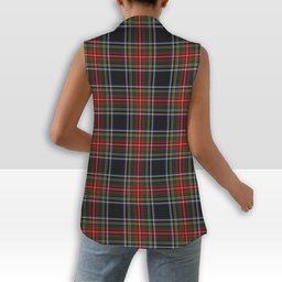 ScotsTee Shop Scottish Stewart Black Women's Tartan Sleeveless Blazer Suit Vest
