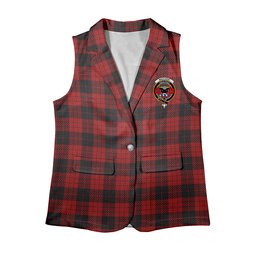 ScotsTee Shop Scottish MacLeod Black and Red Women's Tartan Sleeveless Blazer Suit Vest