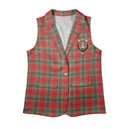 ScotsTee Shop Scottish MacLean of Duart Modern Women's Tartan Sleeveless Blazer Suit Vest