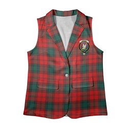 ScotsTee Shop Scottish Lindsay Black lines Modern Women's Tartan Sleeveless Blazer Suit Vest