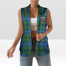 ScotsTee Shop Scottish Wishart Hunting Ancient Clan Women's Tartan Sleeveless Blazer Suit Vest