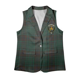 ScotsTee Shop Scottish McGillivray Hunting Modern Women's Tartan Sleeveless Blazer Suit Vest