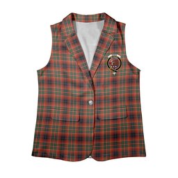 ScotsTee Shop Scottish Innes Red Ancient Women's Tartan Sleeveless Blazer Suit Vest